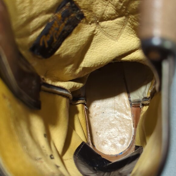 Tony Lama Vintage Boots Men's 9B Brown Western Made In USA 1990 Style 2032 - Picture 11 of 16